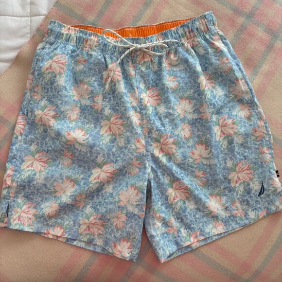 Nautica Floral Print 6" Leg Bathing Suit - Picture 2 of 9